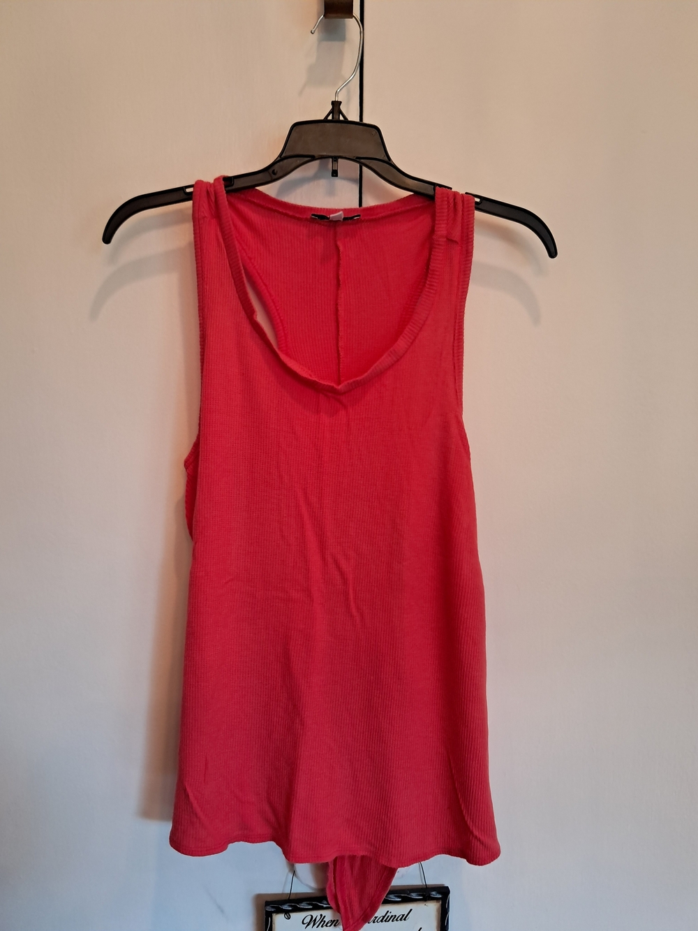 white birch Ribbed Tank Top in Coral